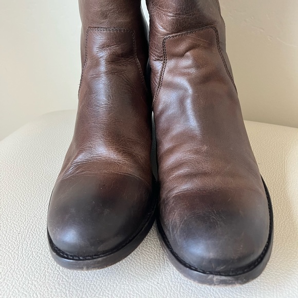 Frye Melissa Brown Leather  black Zip Ridding boots size 7 - Picture 8 of 15